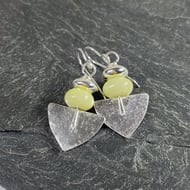 Sterling silver and jasper Shovel earrings