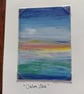 "Calm Sea" Original ACEO miniature oil pastel seascape
