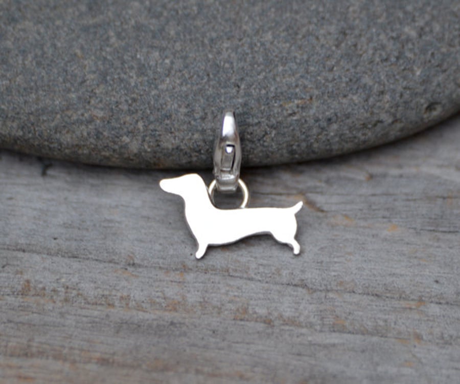 Sterling silver dachshund charm store
