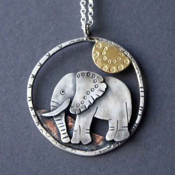 Sun worship pendant - elephant