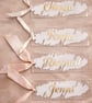 Acrylic Painted-Effect Place Name Bookmark with Gold Lettering & Ribbon