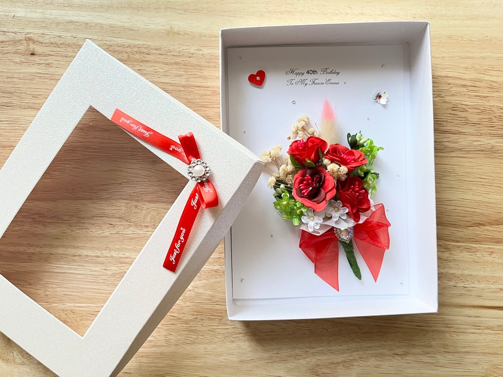 3D Flower Birthday Card: Handmade Bouquet Card, Personalized C047