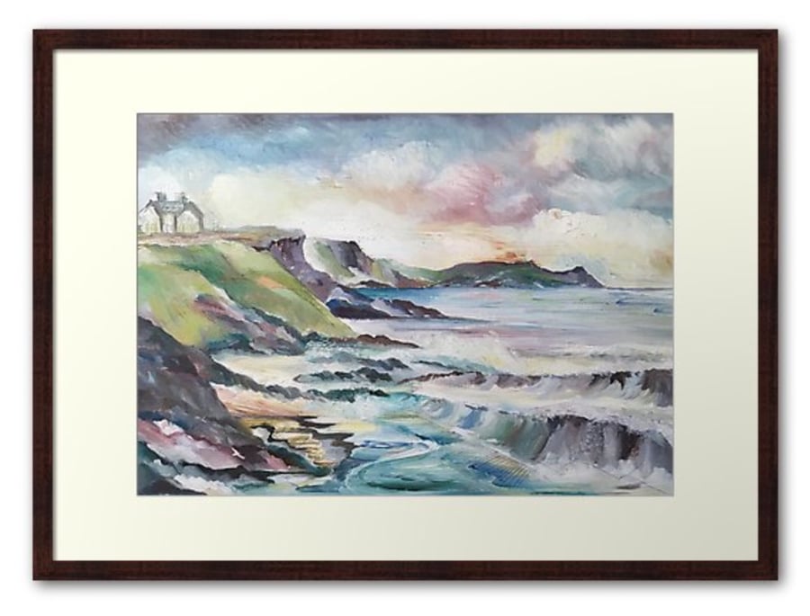 Framed Print Wall Art Taken From The Original Oil Painting ‘Cornish Cove’