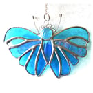 Turquoise Butterfly Suncatcher Stained Glass Handmade 112