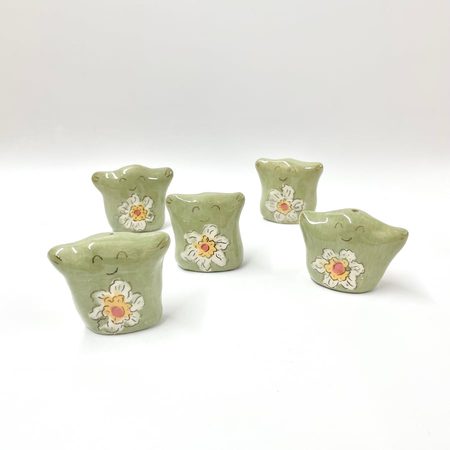 Hug Nugget Ceramic Pocket Pebble Love Affirmation Thinking of You Gift Green