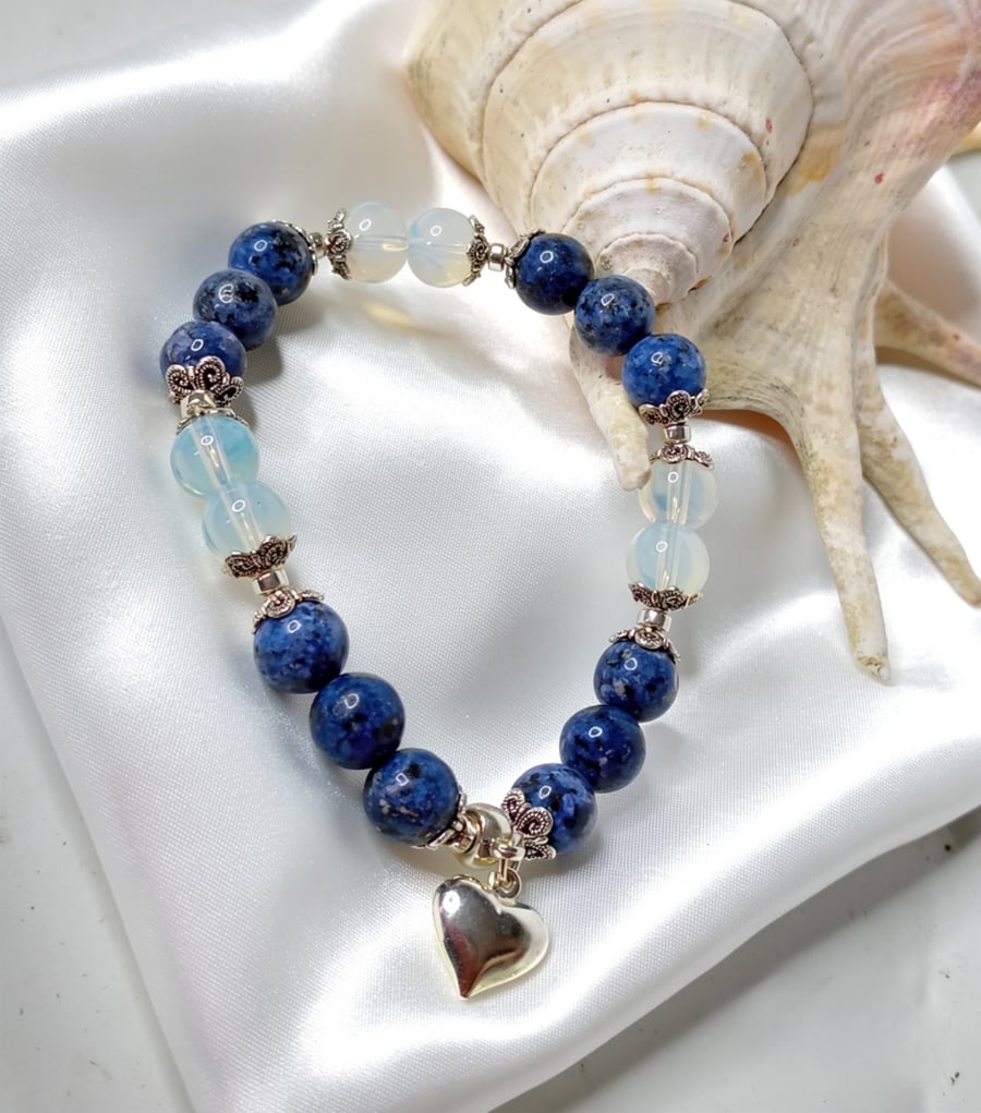 Blue Spot Jasper & Opalite Bracelet
