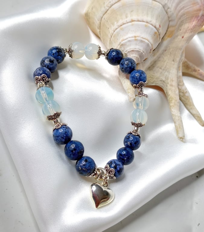 Blue Spot Jasper & Opalite Bracelet