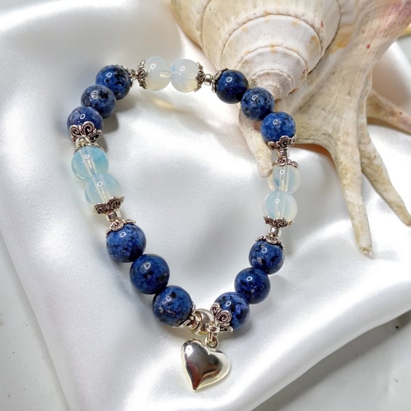 Blue Spot Jasper & Opalite Bracelet