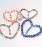 Glass Crystal Beaded Christmas Heart Sun Catcher, Valentine Heart Decoration