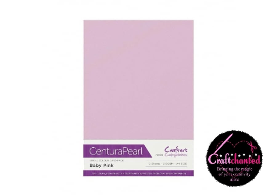 Crafter's Companion Centura - Pearl Single Colour - 10 Sheet Pack - Baby Pink