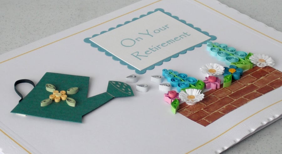 Quilled retirement card