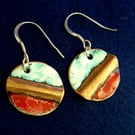 Red & White round earrings