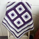 Crochet baby,lap blanket purple gift ( ref FA 600 Cr4 B2 )