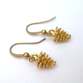 Tiny Pine Cone Earrings 