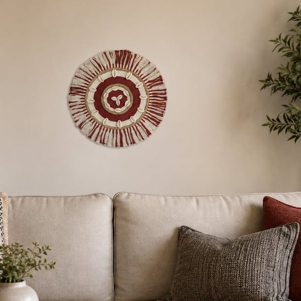 Ijikijolo - Fibre Wall Art - Berry Fringe Design - One of a Kind