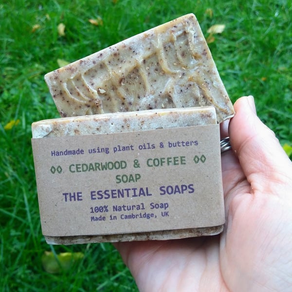 Handmade Soap, Cedarwood & Coffee Soap, Gifts for Men, Gifts for Coffee Lovers