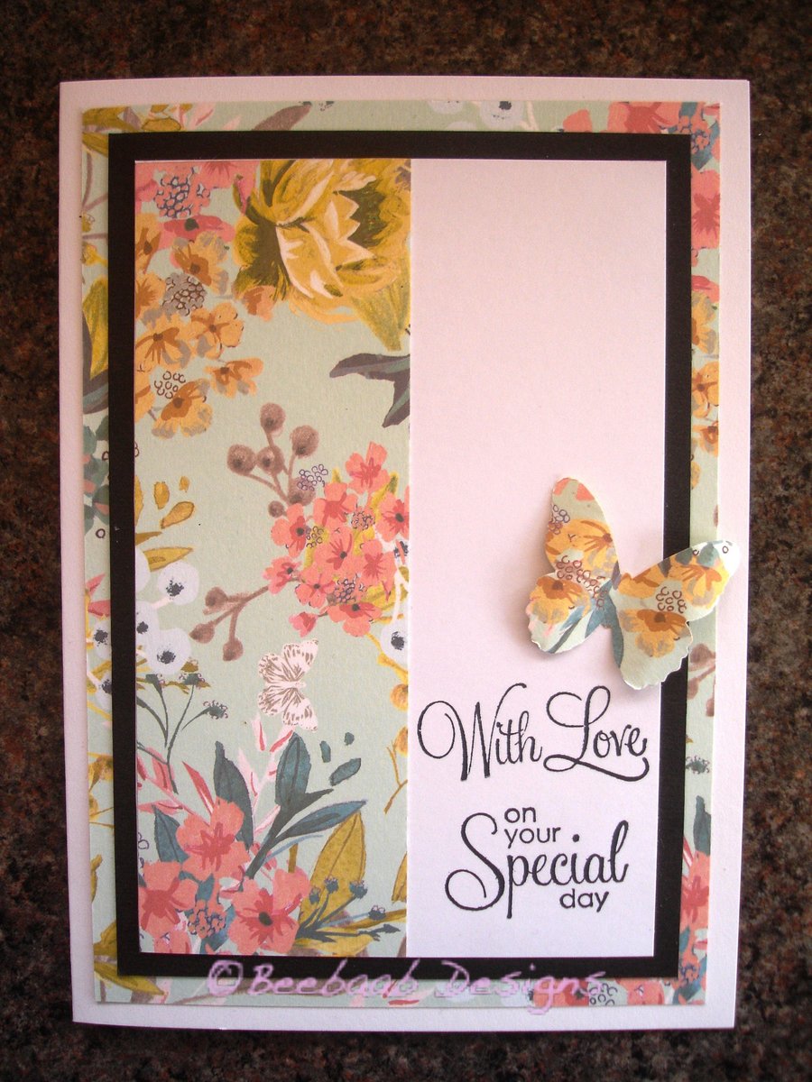 Handmade Special Day Floral Birthday Card