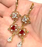 Ruby Red Crystal Earrings, Regency Bridgerton Style - Image 3