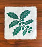 PERFECTLY IMPERFECT Green Holly Branch Original Lino Print