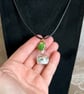 Handmade Mermaid Potion Bottle Necklace – Ocean Glass Pendant with Green Shell  - Image 5