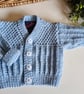 Hand Knitted Baby Boys Cardigan , Booties  Set Size 0 - 3 months size - Image 2