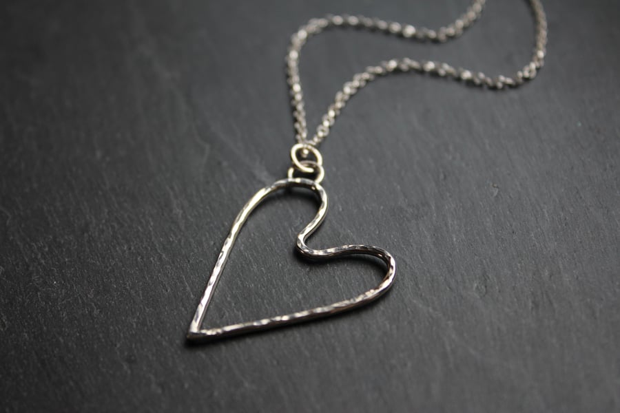 Hammered Silver Heart Pendant