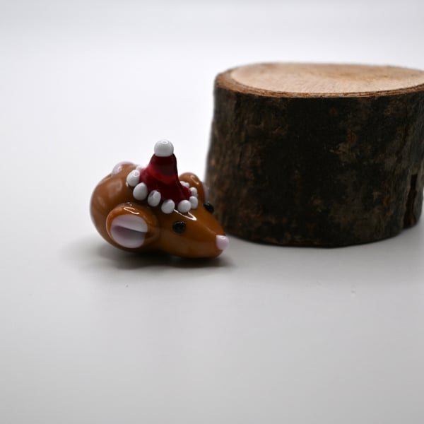 small glass christmas mouse keepsake