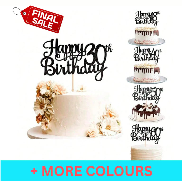 30th Cake Topper, Birthday Cake Topper, Custom Name Age Topper, Party Supplies