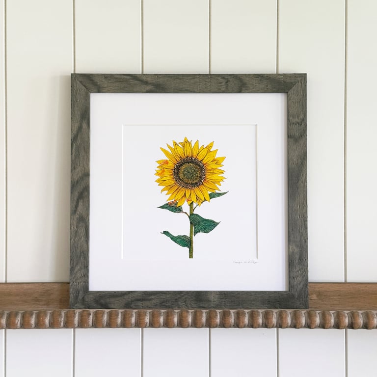 'Sunflower' Framed Print 12" x 12"