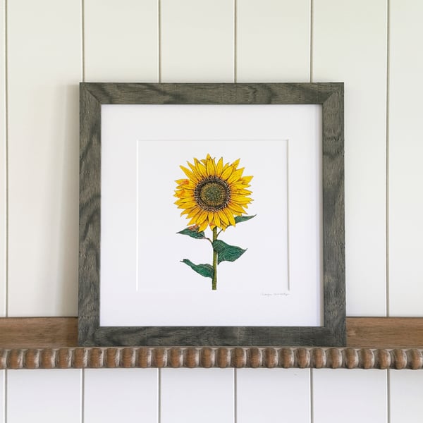 'Sunflower' Framed Print 12" x 12"