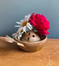 Stoneware beige flower frog for flower buds