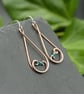 SALE - Hammered Copper Teardrop Swirl Earrings with Teal Faceted Glass Beads - Image 5