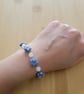 Handmade Blue Blossom Bracelet — Crochet Flower & Milky Quartz - Image 3