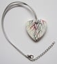 Tree of Life Artwork on Heart Shaped Ceramic Pendant on Grey Cord - Image 4