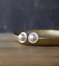 Luxury Pearl Stud Earrings in Sterling Silver - Elegant Bridal Jewellery  - Image 8