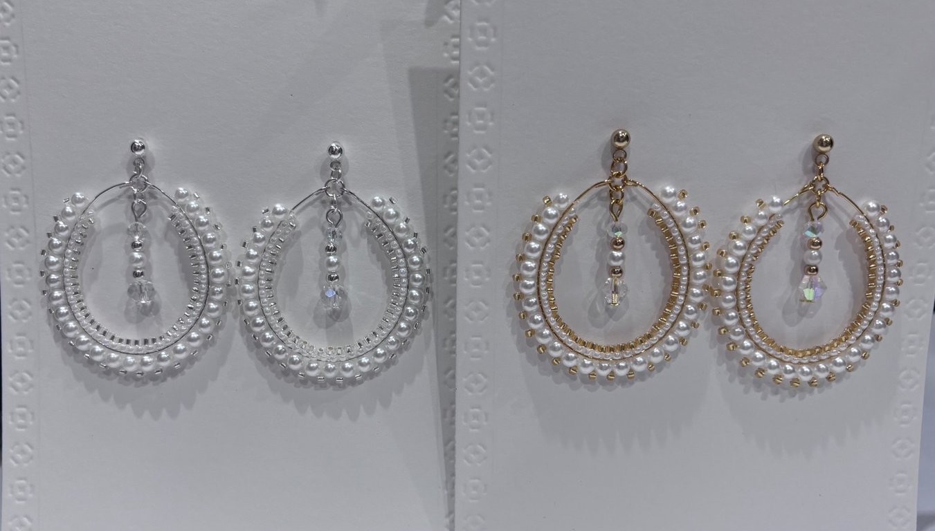 Handmade Dangle Teardrop hoop earrings