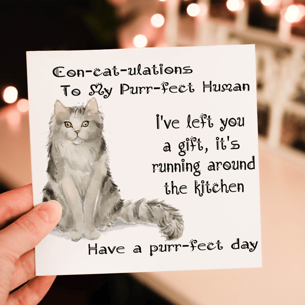 Ragamuffin Cat Birthday Card, Cat Birthday Card, Personalized Cat Breed Card