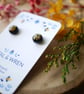 Real tiny dried pressed flowers - hypoallergenic stud earrings - Image 5
