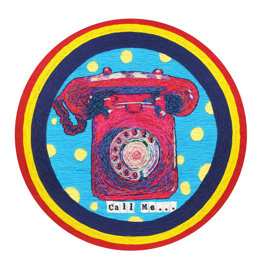 Vintage Red Telephone Retro Giclee Signed Limited Edition Fine Art Print