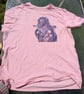 upcycled lino print medieval borzoi knight t-shirt sized L