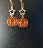 Orange pumpkin and star dangle earrings  - Image 2