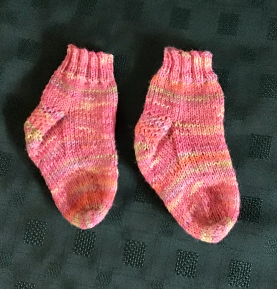 Hand Knit Baby Toddler Socks 