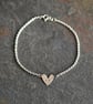 Personalised Initial Heart Bracelet - Handmade Sterling Silver Jewellery