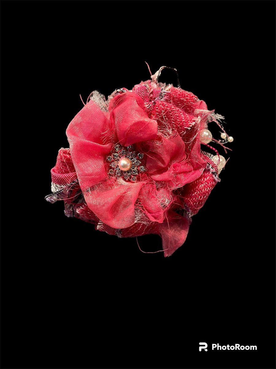 Shabby Chic Flower Brooch, Boho Brooch, Retro Brooch, Flower Badge