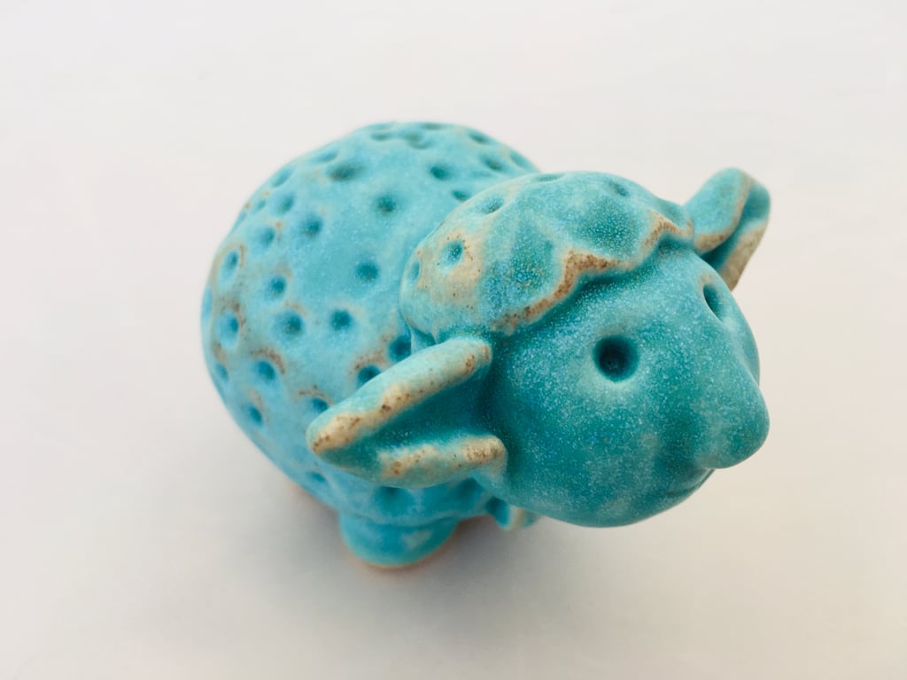 Clay animal, Madge ceramic sheep, one off piece of art, ceramic gift