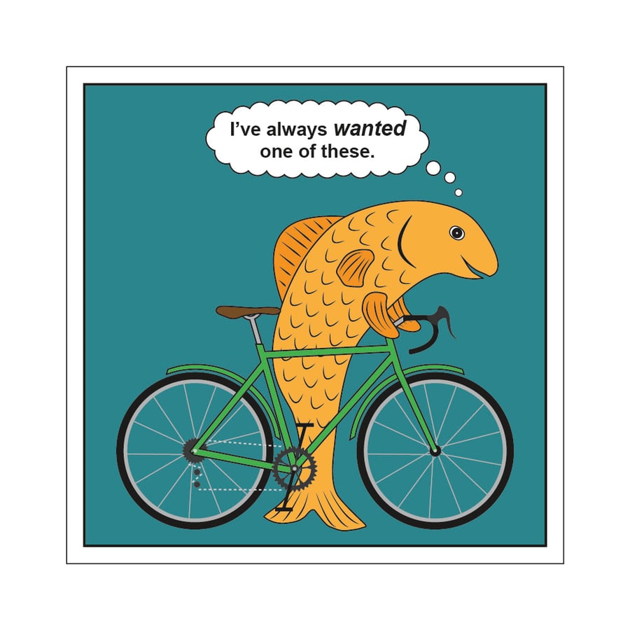Image of Fish Bike Postcard