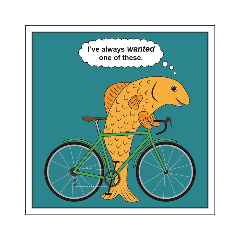 Fish Bike Postcard