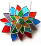  Succulent Abstract Fllower Stained Glass Suncatcher Handmade - Image 5