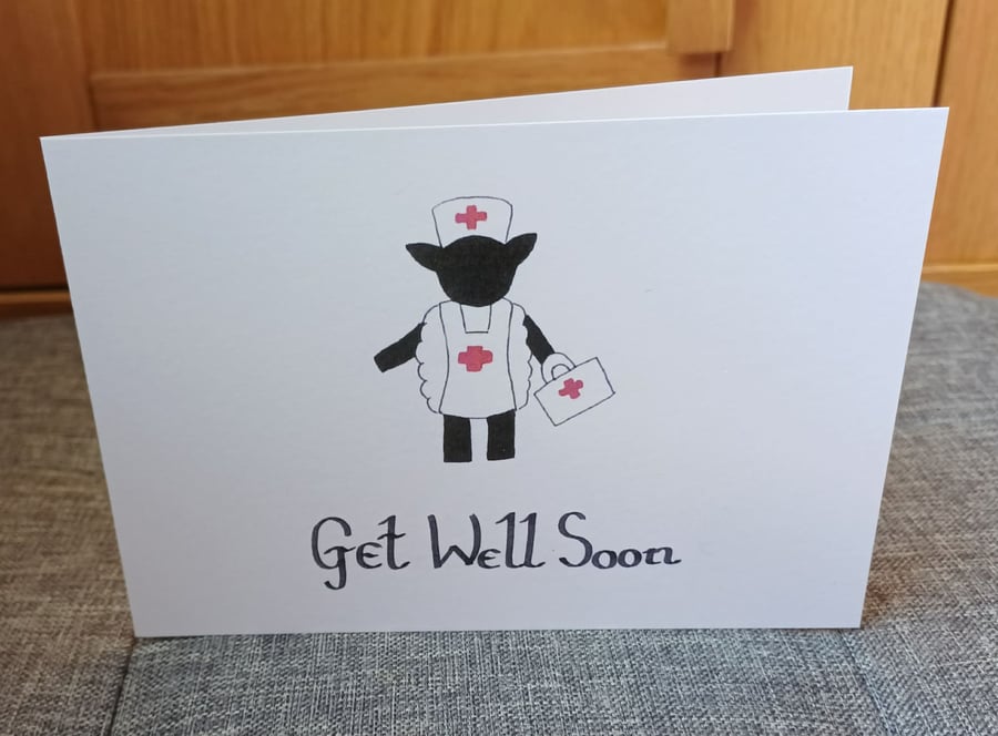 A6 Get Well Soon Nurse Greeting Card