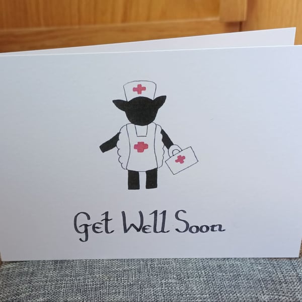 A6 Get Well Soon Nurse Greeting Card